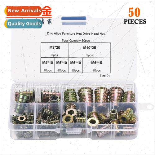 50pcs box M4 M5 M6 M8 M10 mixed zinc alloy wh head furnure e