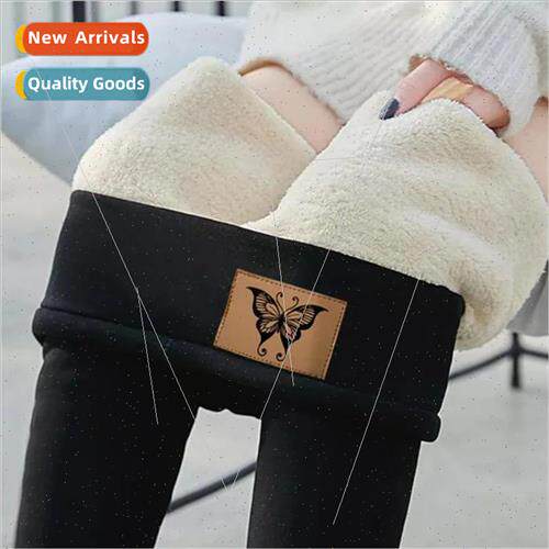 Padded thickened lambswool black gray bottoms women autumn w