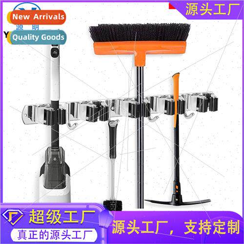 304 Mop Holder No-Punch Multi-Use Mop Hook Bathroom Broom Ho
