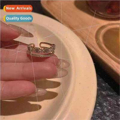 Koreafull diamond zirconia ring female niche delicate index