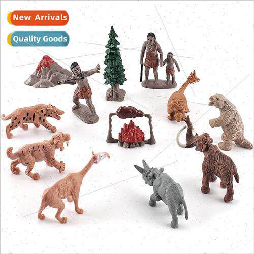 primive man est hunting prehistoric life animal model scene