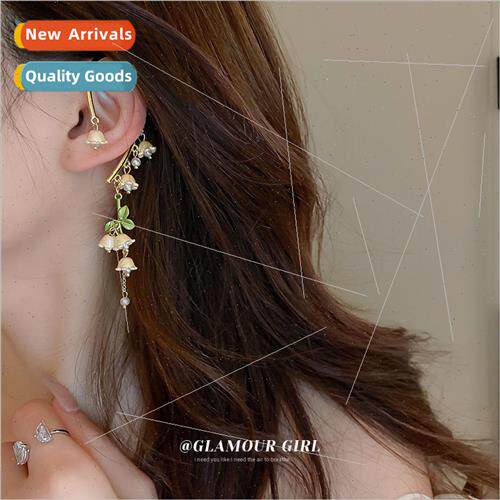 Pearl flower tassel whout ear holes ear hanging French earri