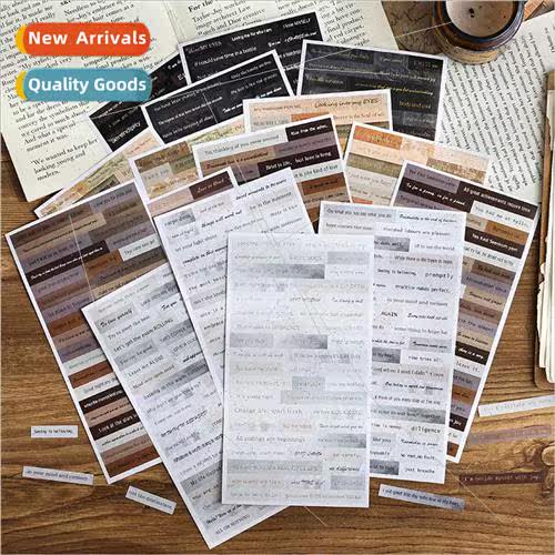Wring life handbook stickers vintage English letters handboo