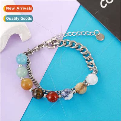 2022 Europe new fashion 10MM natural stone beads stainless s