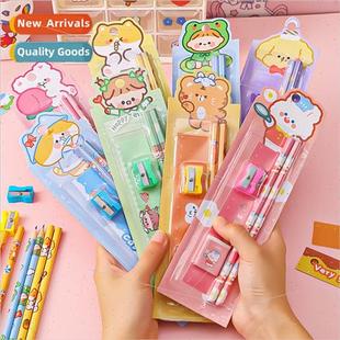 Cartoon stationery set Children cute pencils 5 sets holiday