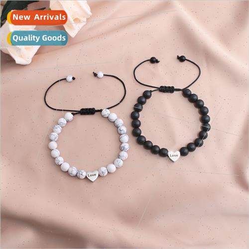 2022 Europe stainless steel love beads bracelet couple men w