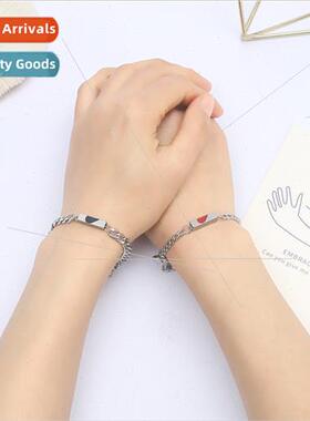 2023 Europe stainless steel magnet love couple bracelet pair