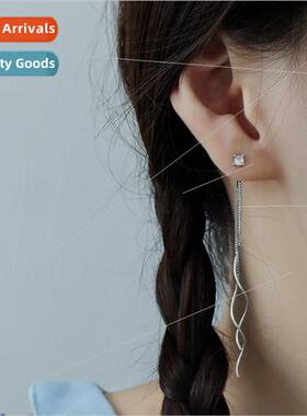 Four claws zirconia wave ear wire simple atmosphere curve lo