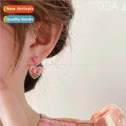 New Korea niche earrings spring retro love earrings sense ea