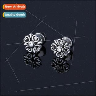 Koreafashion wild ear clip tide men tanium steel earrings si