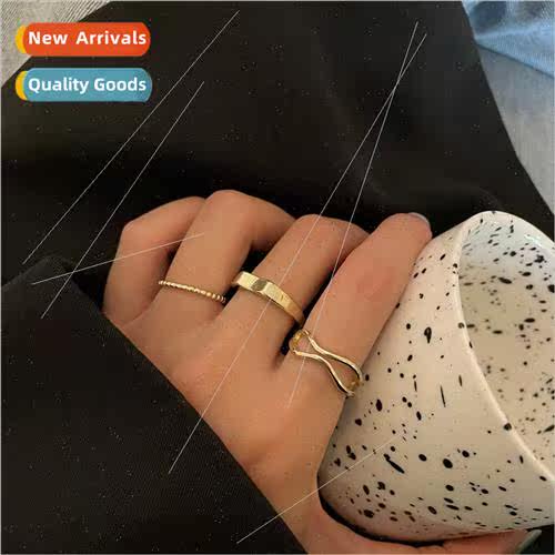 Rings 3pcs set set combination niche ins Korea metal finger