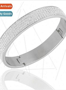 Openable five rows Czech diamonds Stainless 304 bracelet Eur