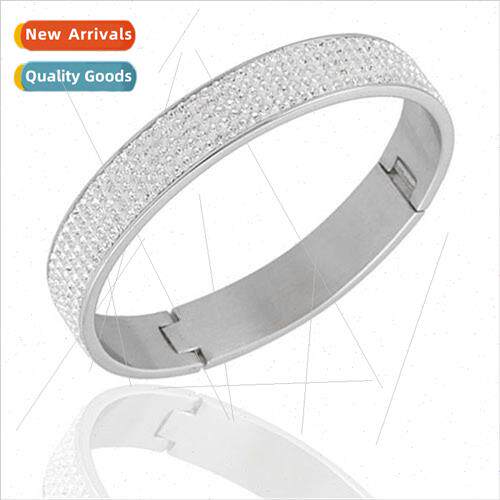 Openable five rows Czech diamonds Stainless 304 bracelet Eur