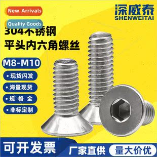 M8M10 Stainless steel flat head hexagon socket set screws DI