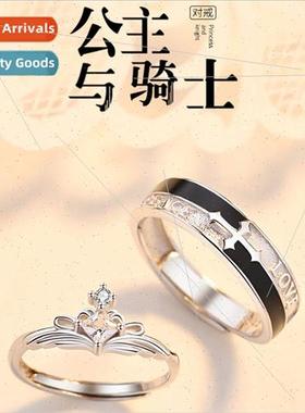 Princess Knight Couple Rings Pair Men Women che Open Adjusta