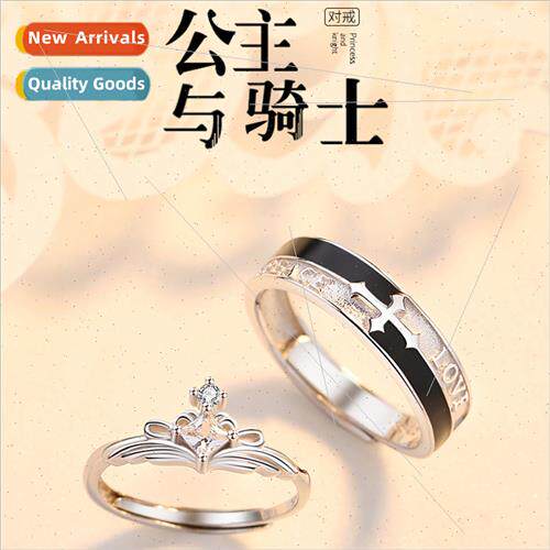 Princess Knight Couple Rings Pair Men Women che Open Adjusta