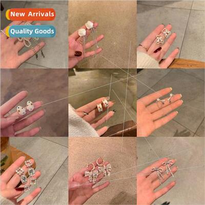 Koreasilver needle earrings female ins tide feeling long tas
