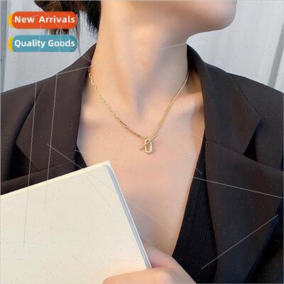 Cuban necklace niche fashion Europe stacking simple zirconia