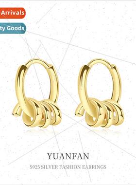 925 silver spiral hoop earrings niche Europe ins vintage ear