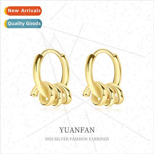 925 silver spiral hoop earrings niche Europe ins vintage ear