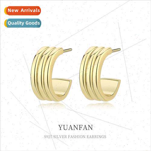 925 silver earrings female Europe retro metal wind small num