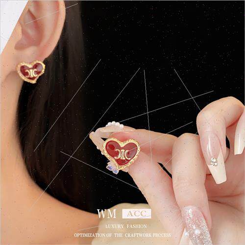 silver needle oil drop letters love earrings simple versatil