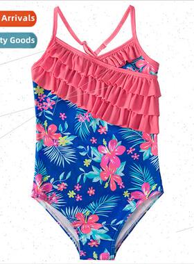 insEurope girls swimsu girls middle and large children ruffl