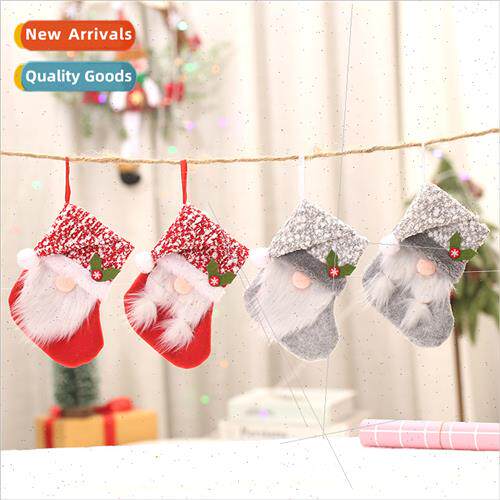 Christmas Decoration Plush Kn Hat Christmas Stocking Faceles