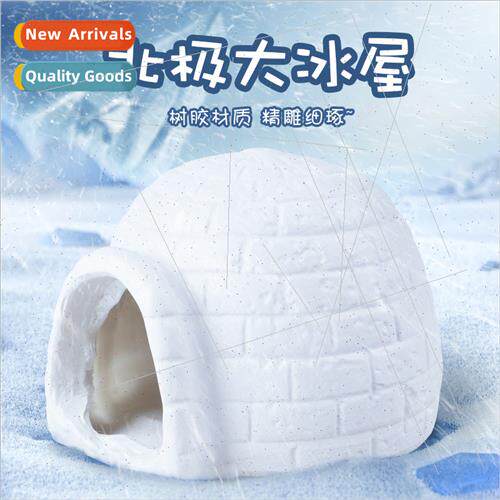 Resin arctic snow house fish shrimp dodge ice room aquarium