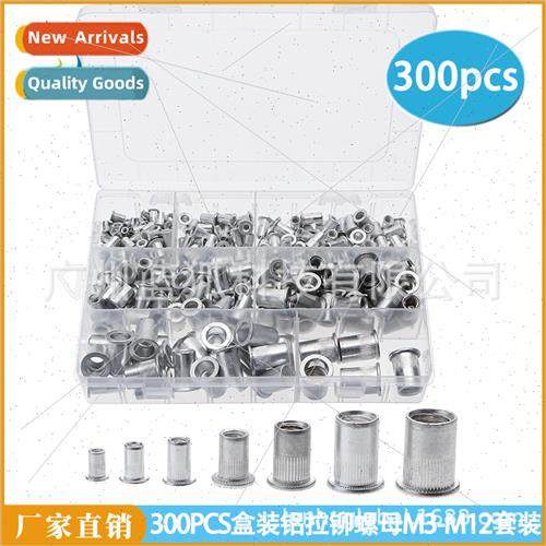 300PCS Box Set Flat Head Aluminum Rivet Nuts Set Rivet Alumi