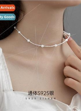 S925 silver beads posive round star heaven broken silver nec