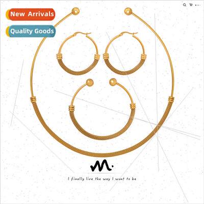 Jewelry set three fashion nd HK ins collar earrings versatil