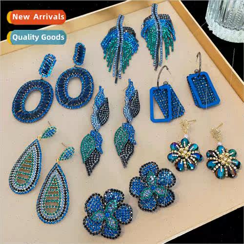 lver pin zirconia wh diamonds water drop flower earrings Eur