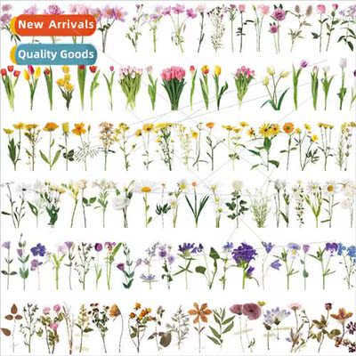 Flower Sticker Pack WaterproTransparent PET Handbook Bullet