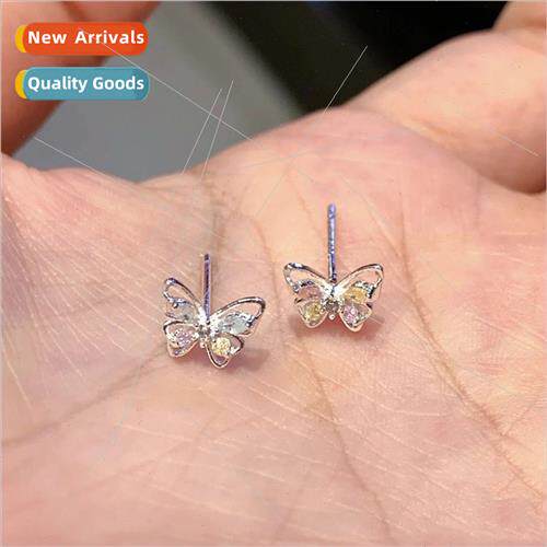 Zhuangzhou Dream Butterfly Colorful Butterfly Zirconia Earri