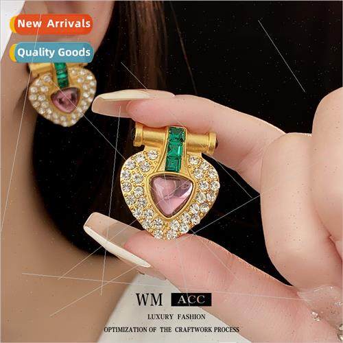Ear Clips Colorful Diamonds Metal Triangle Ear Clips Worker