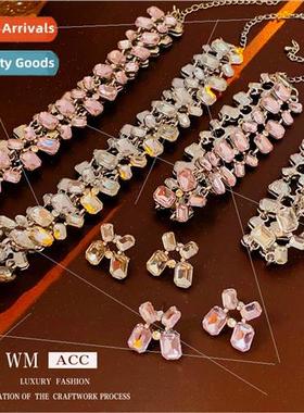 lver needle wh diamonds square geometric hollow earrings Eur