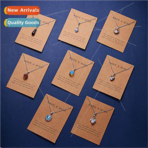 Crystal paper card necklace hundred dolphin beads stone zirc