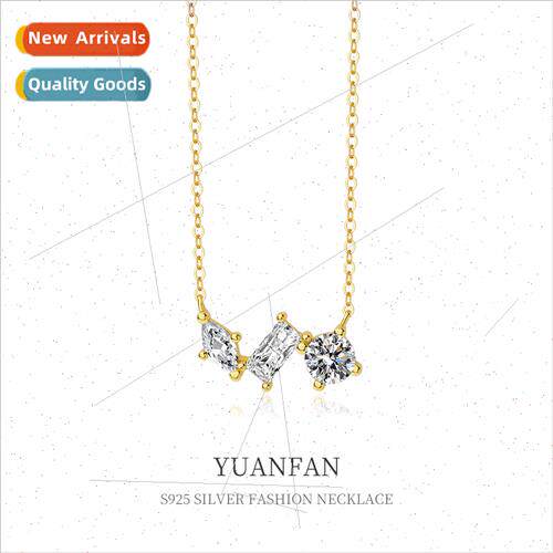 925 silver Zirconia Necklace适用Women Niche Europe Vintage F