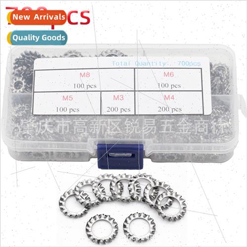 700pcs boxed stainless steel outer serrated washers 304 stop