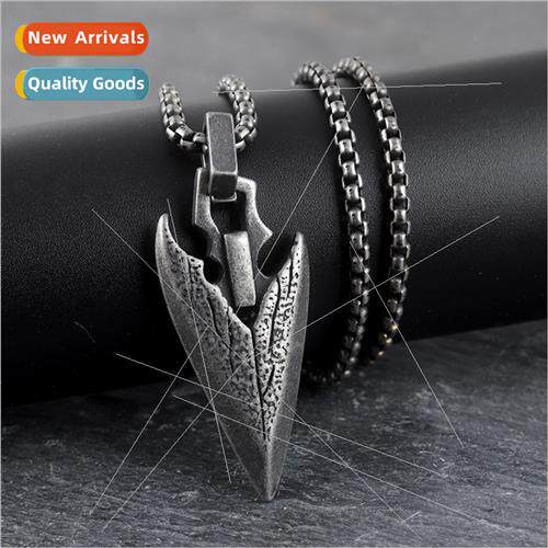 Men Fashion Mythical Vintage Viking Weapon Spearhead Pendant