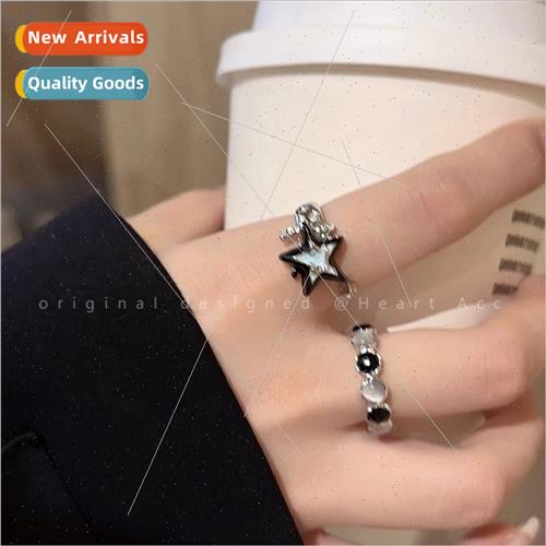 Color clashing lucky star cat eye stone open ring female new