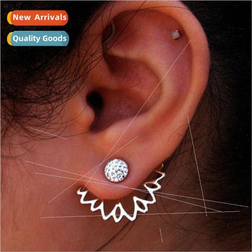 Europe new wave ladies earrings openwork lotus-shaped full d