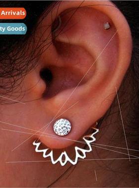 Europe new wave ladies earrings openwork lotus-shaped full d