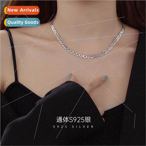 S925 silver niche choker necklace women ins hip hop pig nose