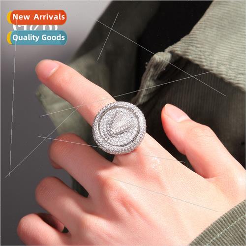 Europe Ring Alternative Rotatable DIY Letter Hip Hop Ring Mi