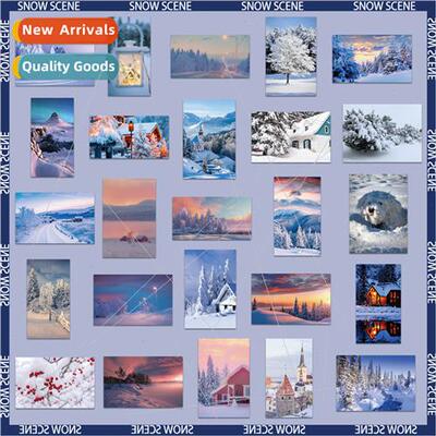 50 romantic snow scene stickers diy handbook guar luggage co