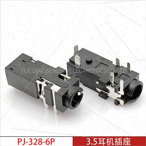 3.5mm Headphone Socket PJ-328-6P Horizontal 6-Pin Plug-in 3.