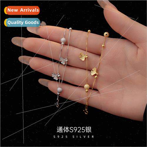 925 lver Three ves Wh Apricot Double Layer Ginkgo Biloba Fro