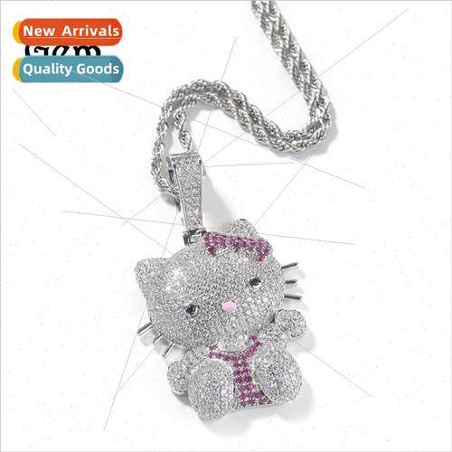 Cartoon wind wh diamonds cute necklace Europe tide cool pink